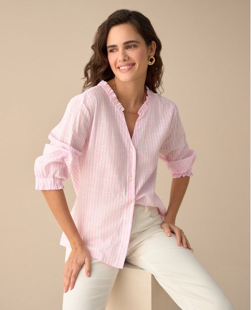 Camisa con escote en V para mujer