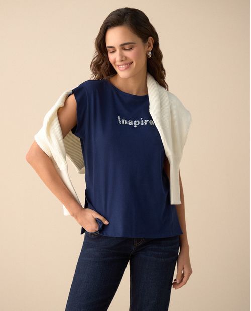 Camiseta manga corta rodada para mujer