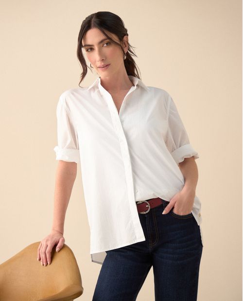 Camisa de botones manga 3/4 para mujer