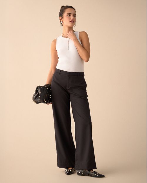 Pantalón de tela fluida para mujer