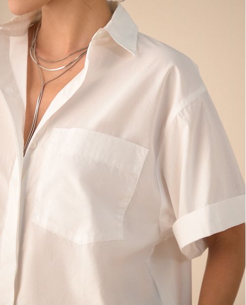 Camisa de manga corta con guardapolvo para mujer