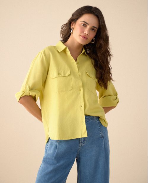 Camisa de diseño abierto para mujer