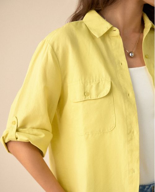 Camisa de diseño abierto para mujer