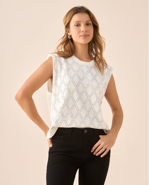 Camisa tejida manga sisa para mujer