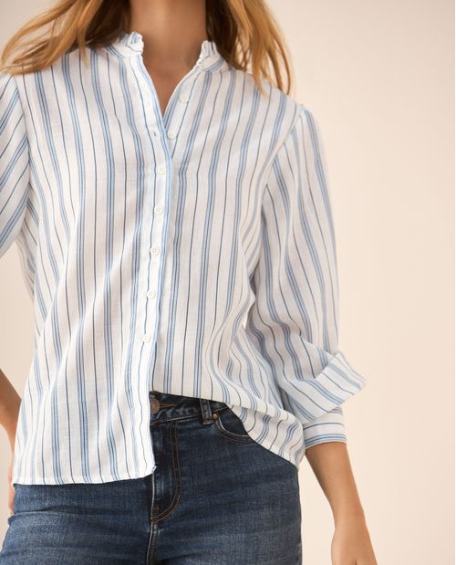 Camisa de diseño a rayas para mujer