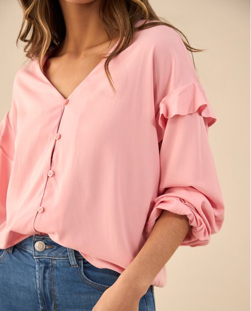 Camisa con bolero en hombros para mujer