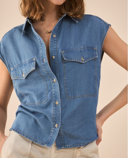 Camisa manga sisa para mujer