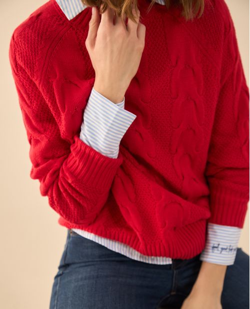 Buzo tejido de diseño cerrado para mujer