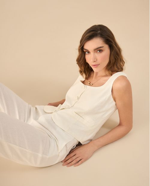 Camisa de escote redondo para mujer