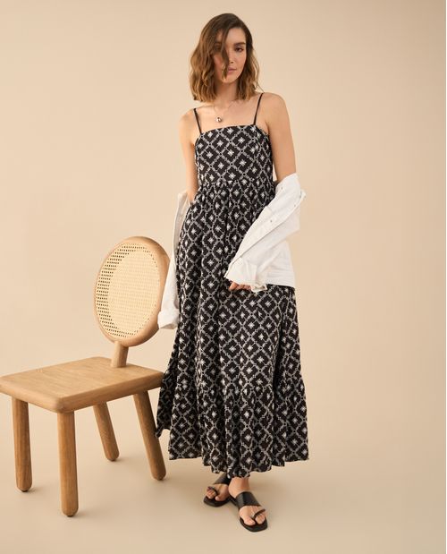 Vestido de escote recto para mujer