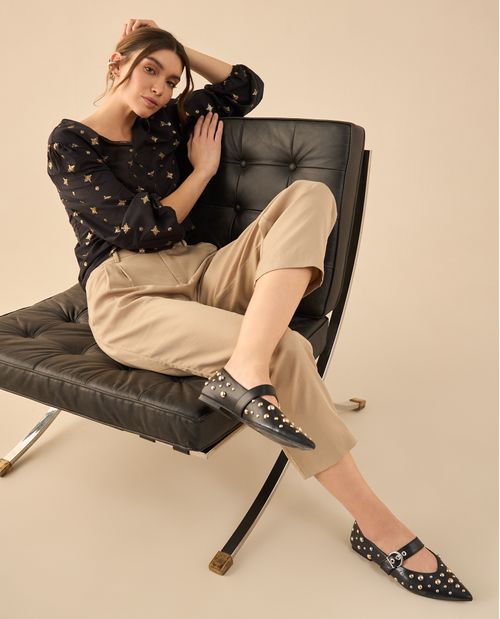 Pantalón de tela fluida para mujer