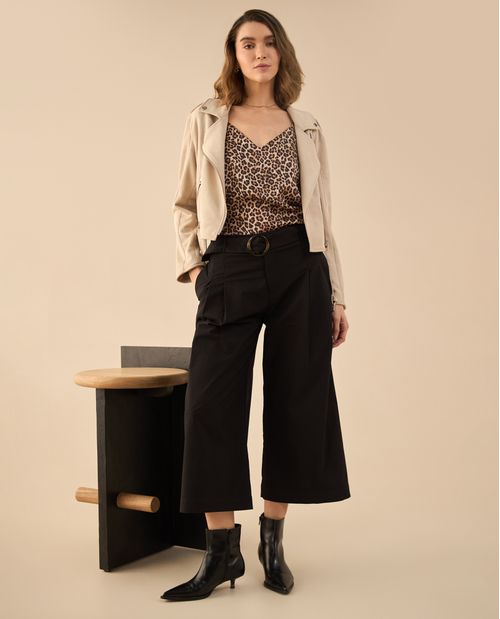 Pantalón de bota recta amplia para mujer