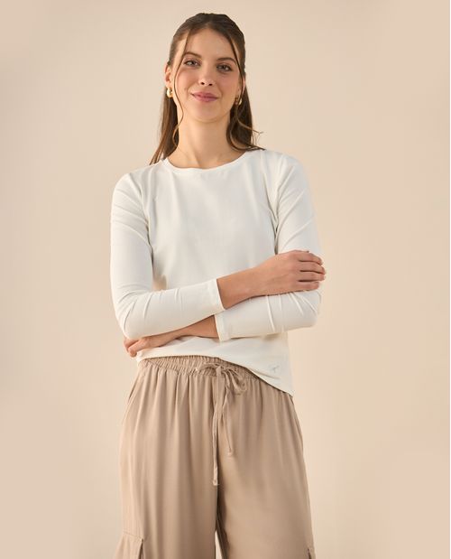 Camiseta con letras bordadas para mujer