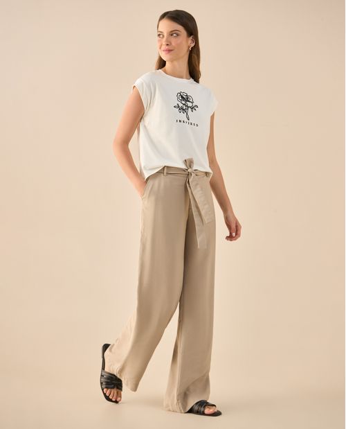 Pantalón con elástico posterior para mujer