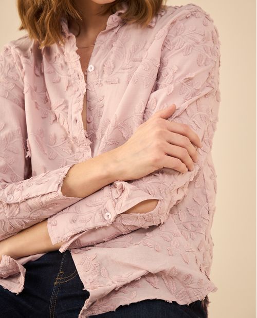 Camisa con detalles bordados para mujer