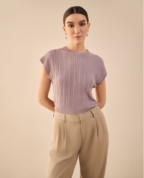 Camisa tejida de diseño cerrado