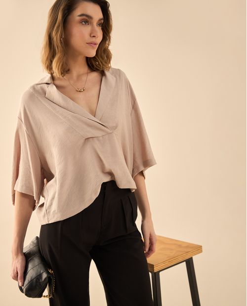 Camisa de diseño cerrado para mujer