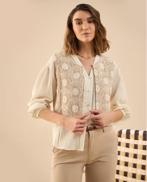 Chaqueta tipo chaleco para mujer