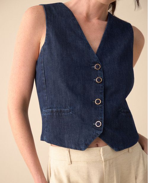 Chaleco con escote en V para mujer