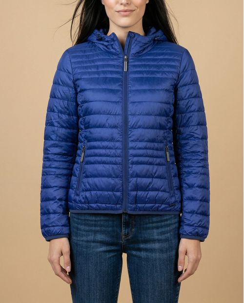 Chaqueta acolchada con capucha y cierre frontal