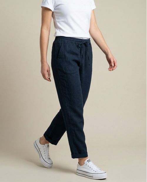 Pantalón de lino con cordón ajustable