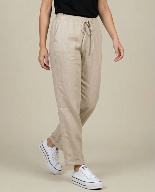 Pantalón de lino con cordón ajustable