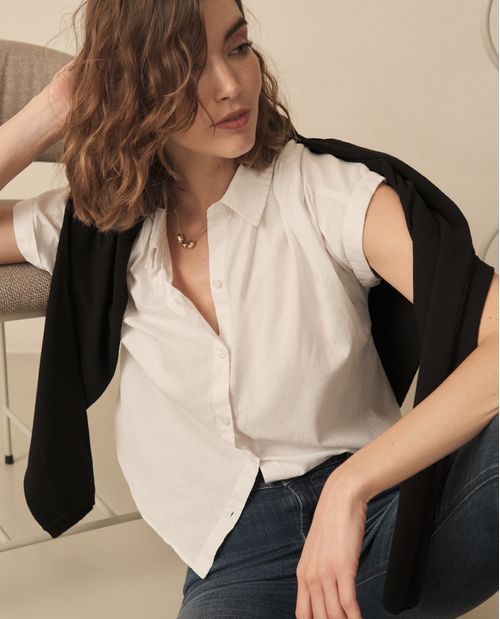 Camisa manga corta con cuello clásico
