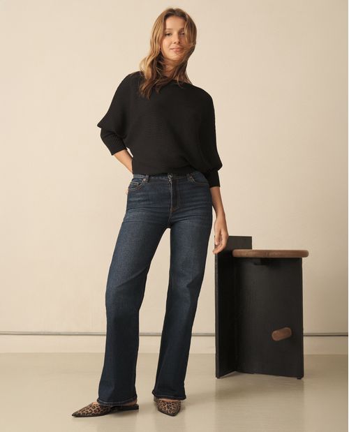 Jean Wide Leg de tono oscuro