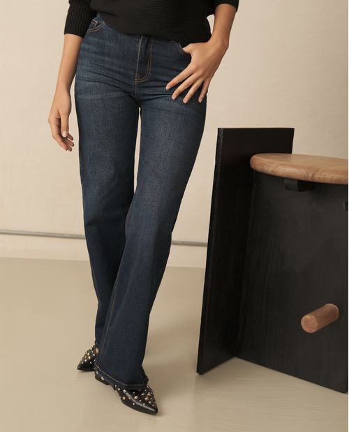 Jean Wide Leg de tono oscuro